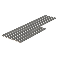 Crofy Grey 2.61m x 80mm Pack of 6 Corner Walk In Larder Rail Pack