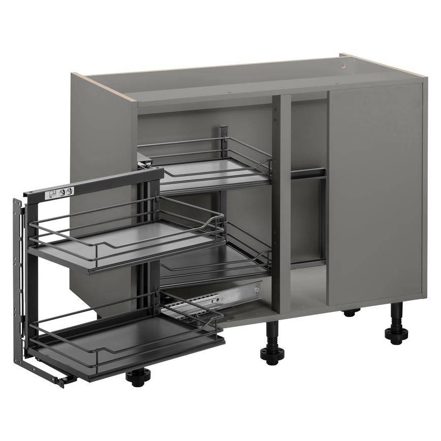 Croft Grey 100mm Ready Assembled Pre-Fitted Left Hand Pull Out Full Extension Corner Cabinet