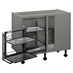 Croft Grey 100mm Ready Assembled Pre-Fitted Left Hand Pull Out Full Extension Corner Cabinet