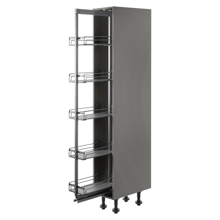 Croft Grey 300mm Ready Assembled Pre-Fitted Frame Only Pull Out Larder Cabinet