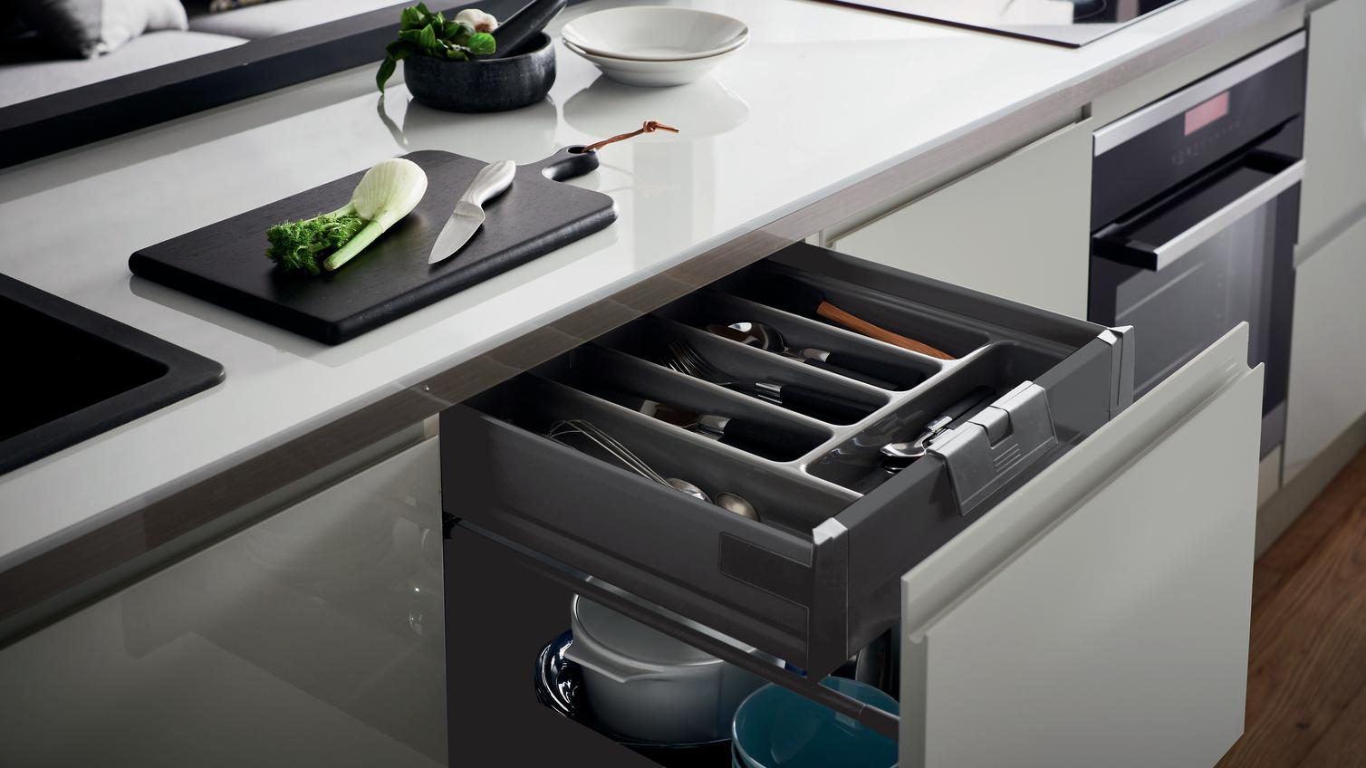 Blum Anthracite Internal Storage Drawer Howdens