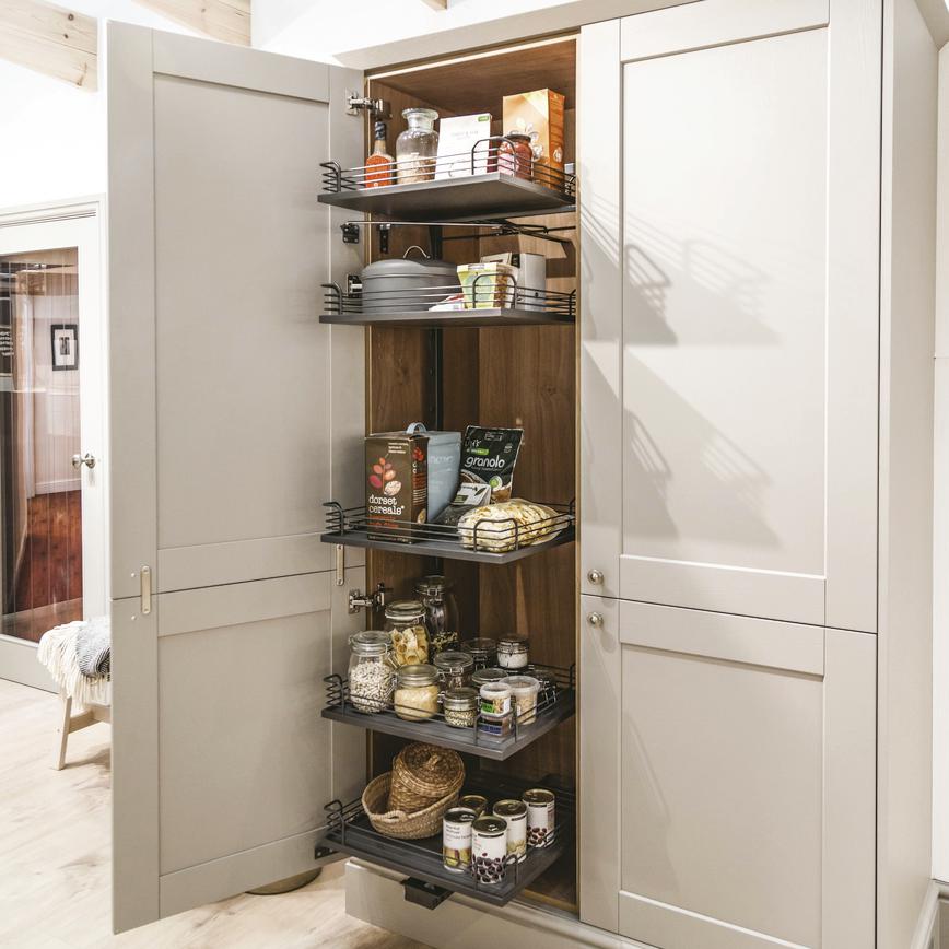 Natural Oak Pre Fitted Frame Only Swing Out Larder Unit | Howdens