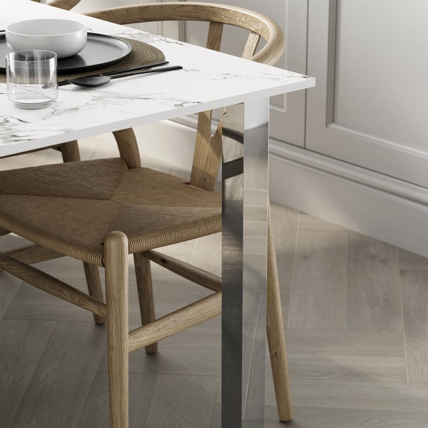 Square leg chrome breakfast bar