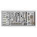 1000mm silver cutlery tray - standard