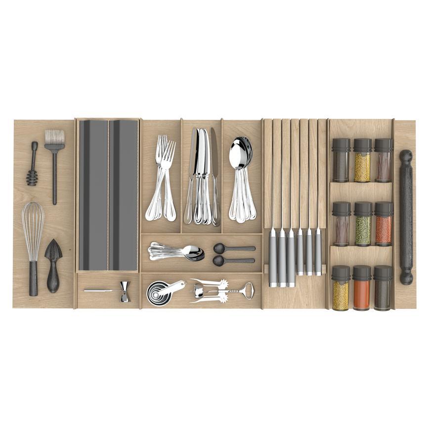 1000mm Oak Cutlery Tray