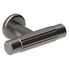 Fluted Brushed Gunmetal Classic T Cupboard Door Knob 75mm