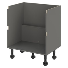 Croft Grey 750mm x 800mm x 575mm Ready Assembled Handleless Double Cut Out Sink Base Cabinet