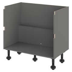 Croft Grey 750mm x 1000mm x 575mm Ready Assembled Handleless Double Cut Out Sink Base Cabinet