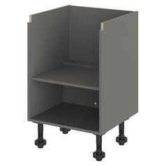 Croft Grey 750mm x 600mm x 575mm Ready Assembled Handleless Sink Base Cabinet