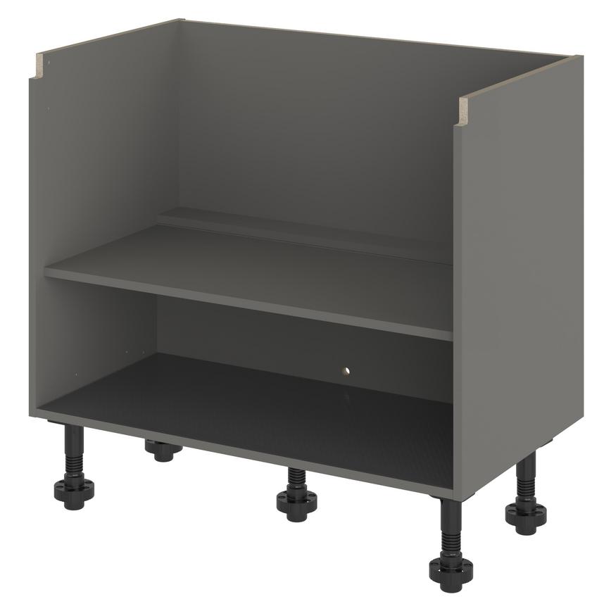 Croft Grey 750mm x 1000mm x 575mm Ready Assembled Handleless Sink Base Cabinet