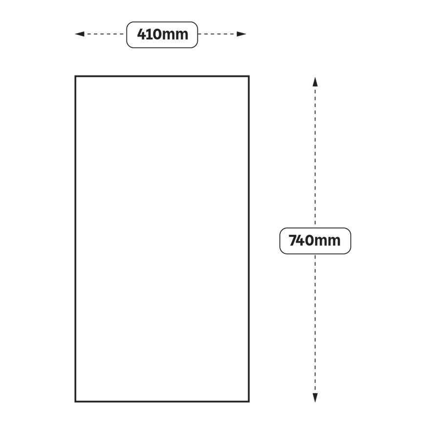 Full Height Deep Wall Decor End 740mm (XX3A) Line Drawing