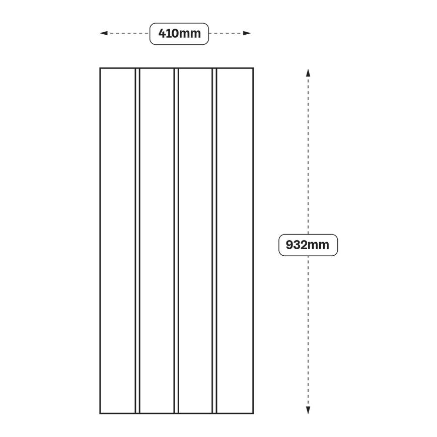 Tongue and Groove Tall Deep Wall Decor End (XX89) Line Drawing