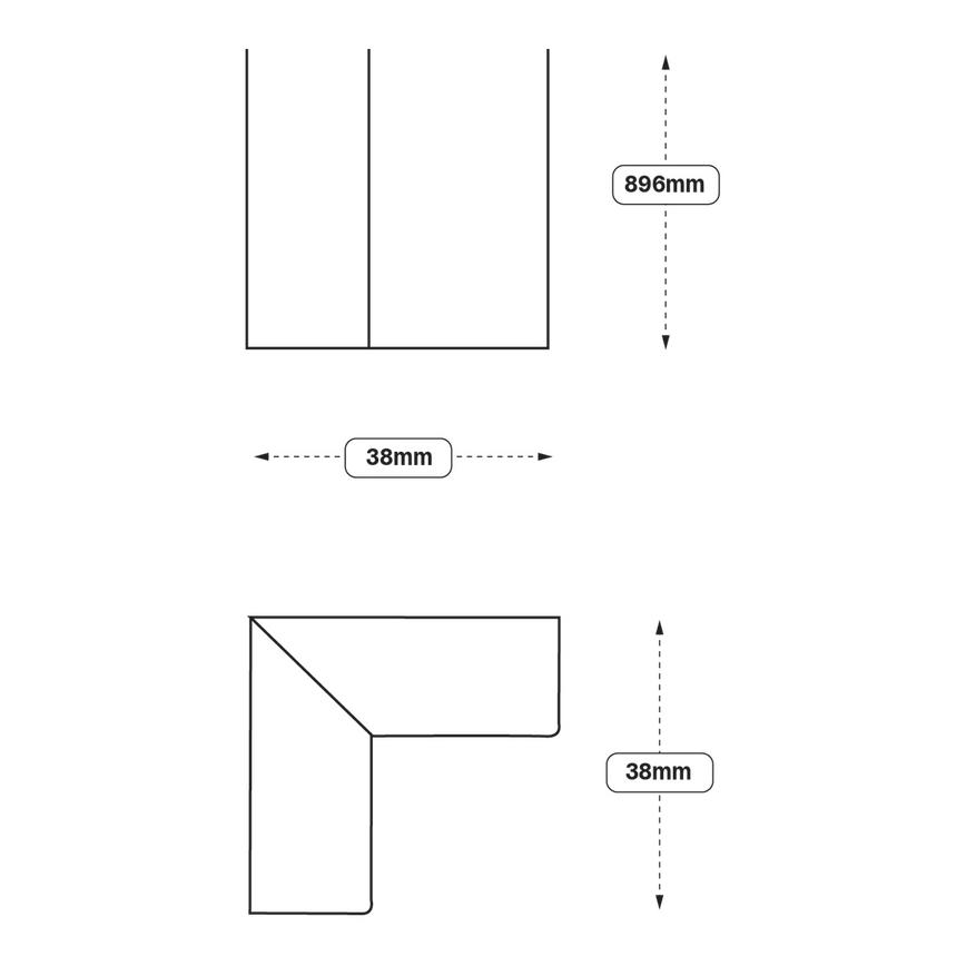 Corner Wall Fillet 896mm (XX1B) Line Drawing