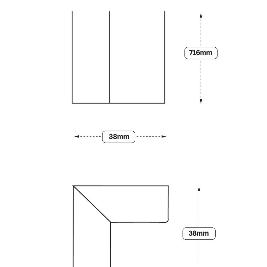 Corner Wall Fillet 716mm (XX1A) (Greenwich Gloss Hockley Textures)