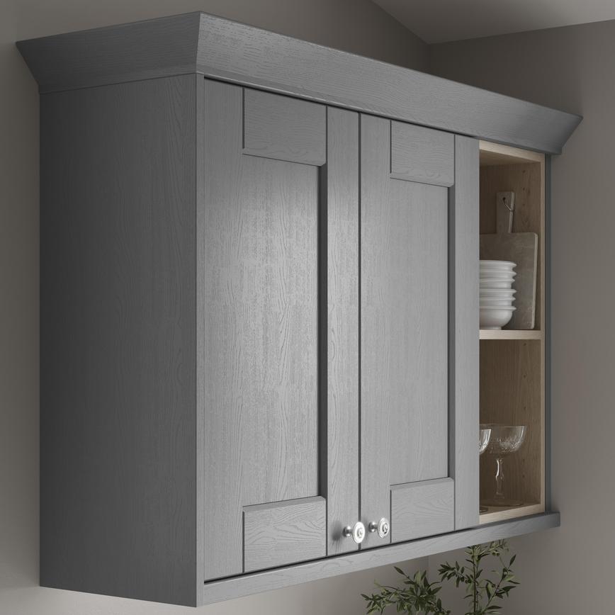 Fairford Slate Grey Cornice Classic Profile fitted with wall cabinet