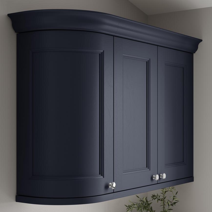 Elmbridge Navy Curve Cabinet Corner Return Decorative Profile with wall cabinet