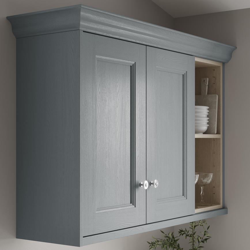 Elmbidge Dusk Blue Decorative Cornice with wall cabinet