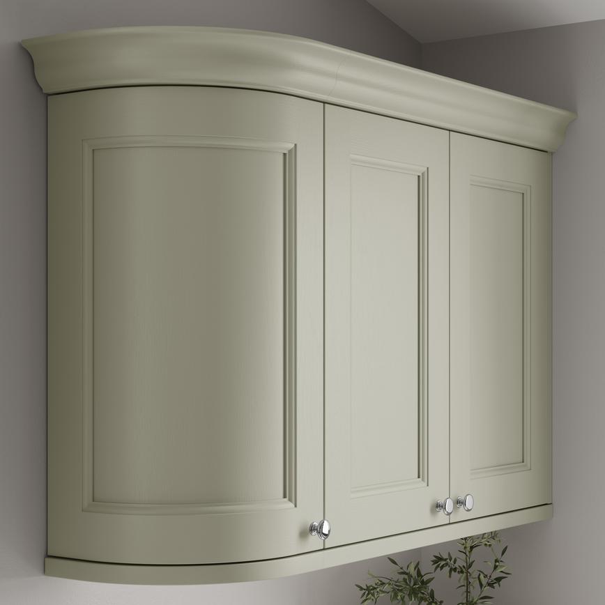 Elmbidge Sage Green Curve Cabinet Corner Return Decorative Profile with wall cabinet