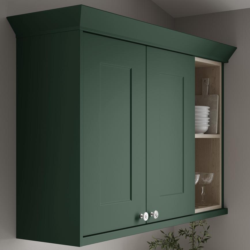 Fir Green Classic Profile Cornice with wall cabinet