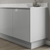 Gloss dove grey 16mm continuous plinth 2.75m fitted with base cabinet and white worktop