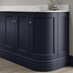 Elmbridge navy decorative plinth 3m fitted with base cabinet and white worktop