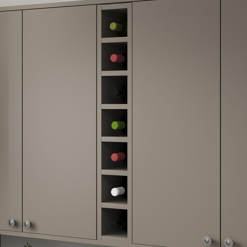 Hockley Mirror Gloss Sand Grey 900mm x 150mm Wine Rack