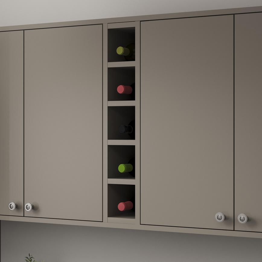 Hockley Mirror Gloss Sand Grey 720mm x 150mm Wine Rack