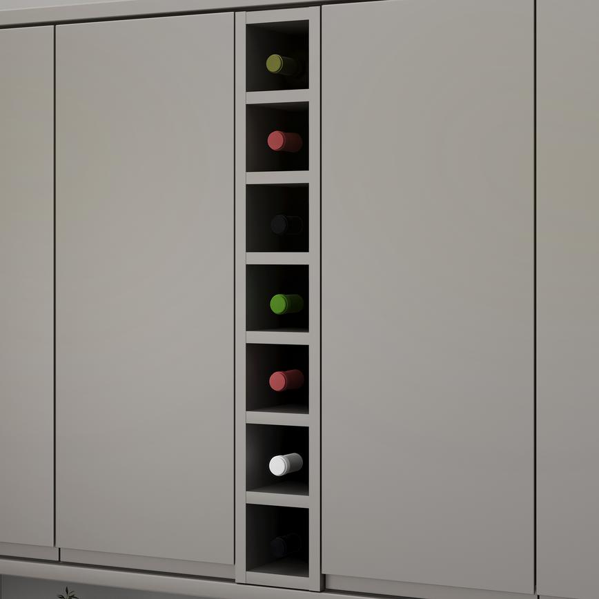 Matt Metallic Titanium 150 Tall Wine Rack