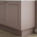 Grained Antique Rose 18mm Continuous Plinth shown with cabinet