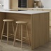 Graned Oak Breakfast Bar Backing Panel Tongue and Groove Shown on Breakfast Bar with Bar Stools