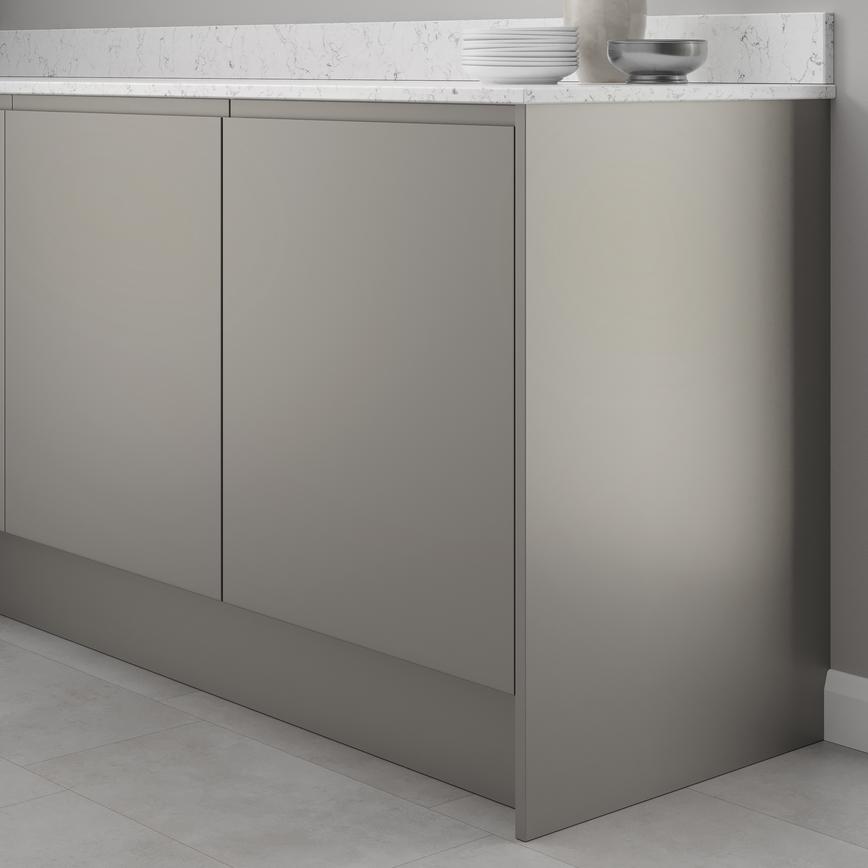 Matt Metallic Titanium Base Decor End - 16mm