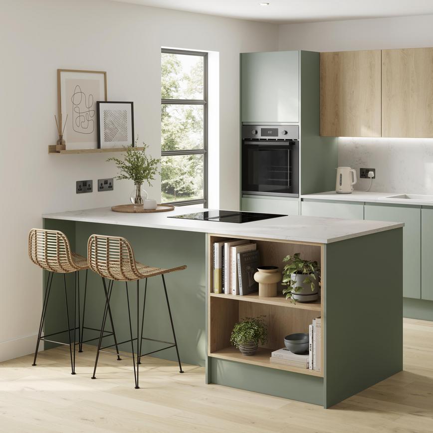 Clerkenwell Super Matt Reed Green 910mm x 2400mm x 18mm Breakfast Bar Panel