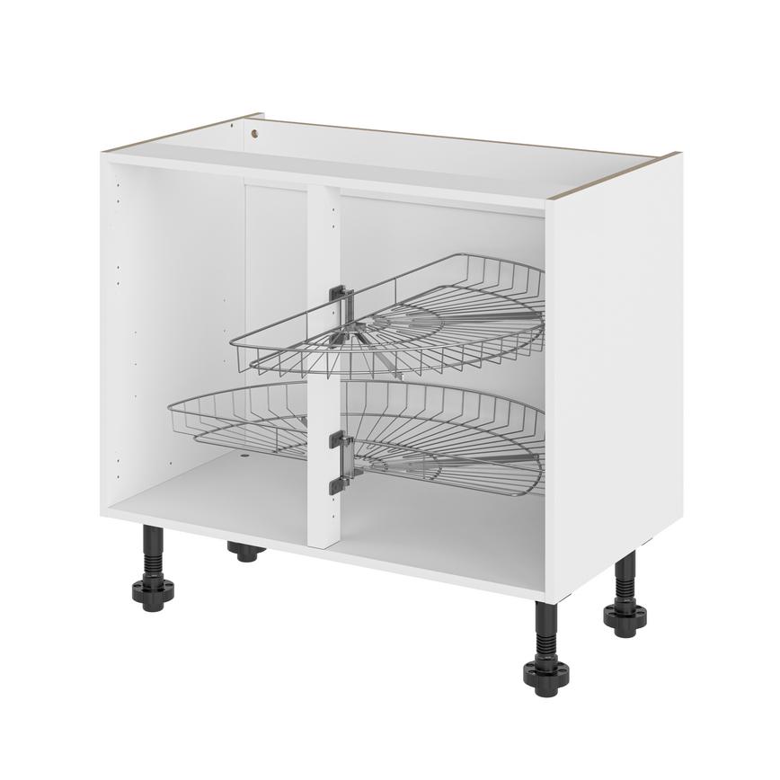 Standard Silver 1000mm Half Corner Carousel In Base Unit