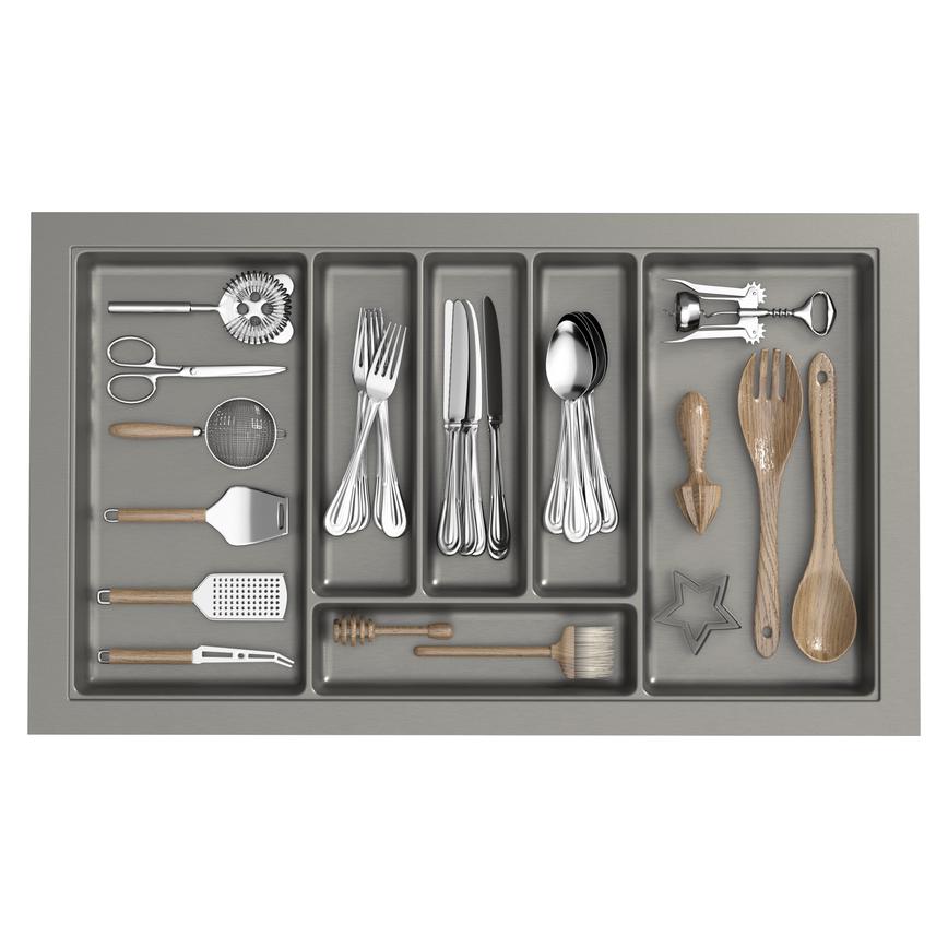 800mm Moulded Silver Cutlery Tray