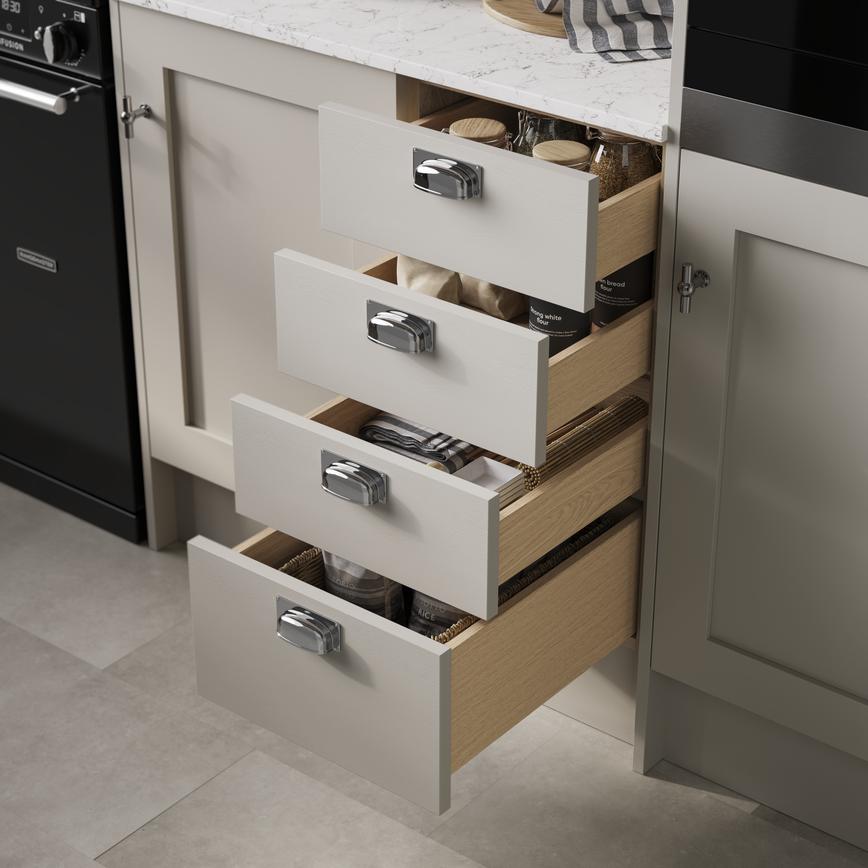 400mm Contemporary Natural Oak Cutlery Tray And Ready Assembled Drawer