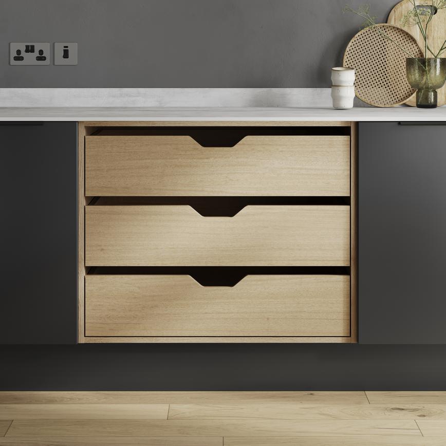 900 Width Drawer Natural Oak