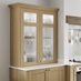 Grained Oak 50mm Thick Decor End Post Shown with Glass Dresser Cabinet