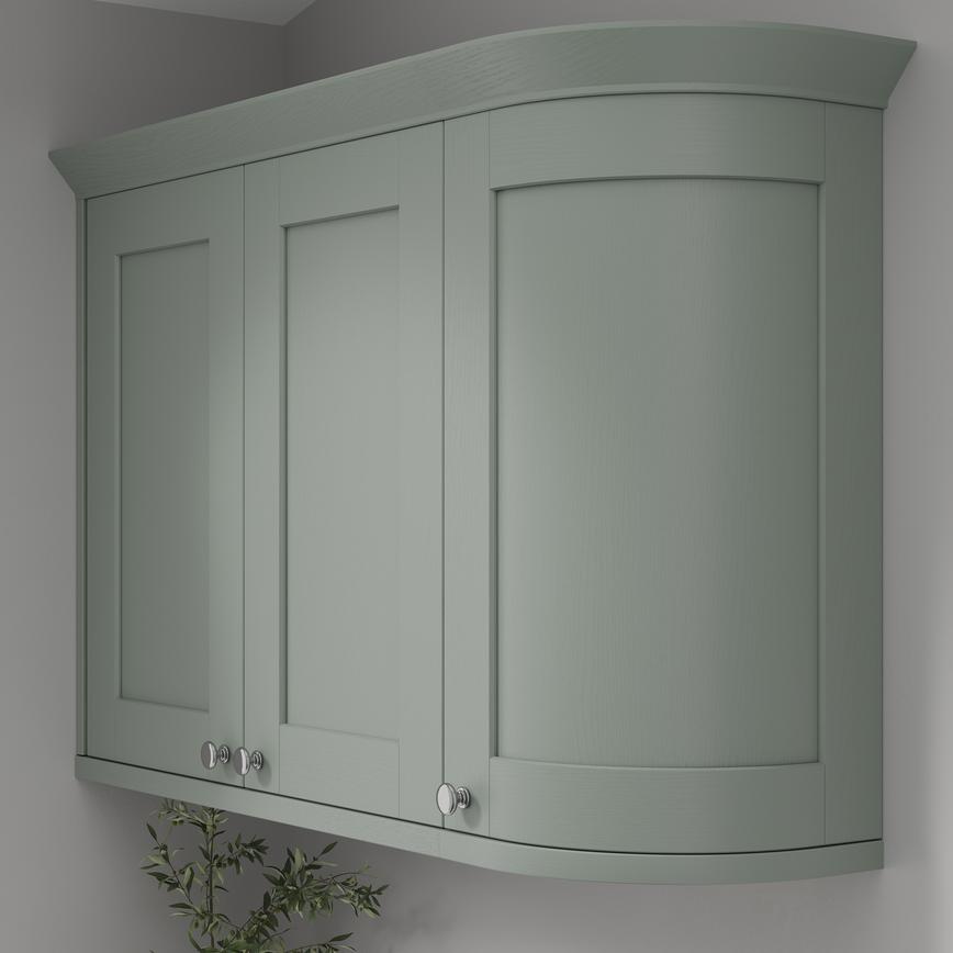 Reed Green Grained Curved Cabinet Corner Return Classic Profile Left Hand Lifestyle