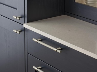 Brushed Nickel Knurled T-Bar and Knob Handle