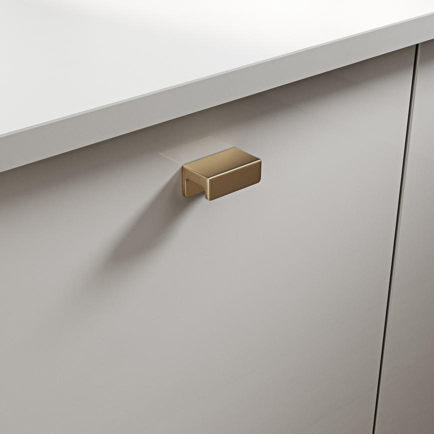 Ingot Brushed Brass Effect Mounted Trim Bar Cupboard Handle 44mm