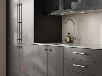 Knurled Brush Nickel Range in Hockley Super Matt Charcoal