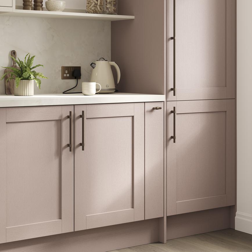 Knurled Brushed Bronze T Bar Cupboard Handle 225mm