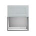 Frome Matt Mist 600 Integrated Microwave Topbox Door CAD Cut Out Front Unit