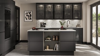 Clerkenwell Gloss Charcoal Kitchen Set Shot