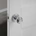 Beehive Polished Chrome Door Knob And Eclipse Satin Chrome Case Backset Hinge with Latch