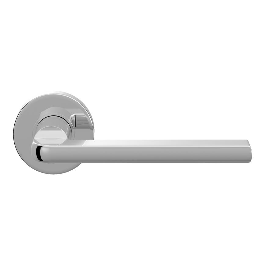 Munch Polished Chrome Lever on Rose Door Handle    