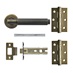 Iseo Knurled Antique Brass Lever on Rose Door Handle Pack