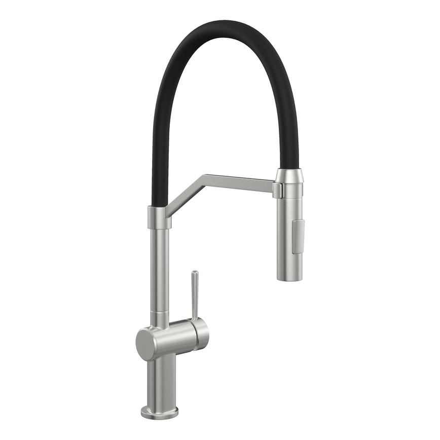 Lynstone Professional Brushed Nickel Swan Neck Pull Out Kitchen Tap