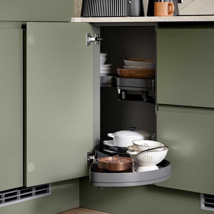 Clerkenwell Super Matt Ash Green Corner Storage