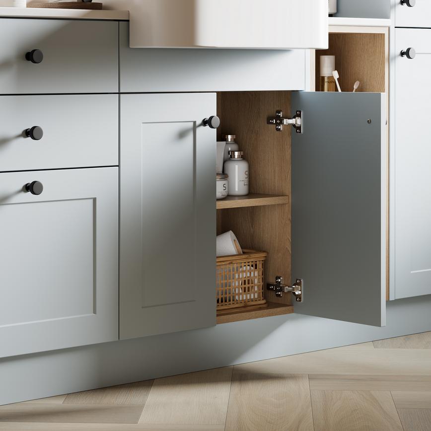 Frome Mist Bathroom Open Cabinet